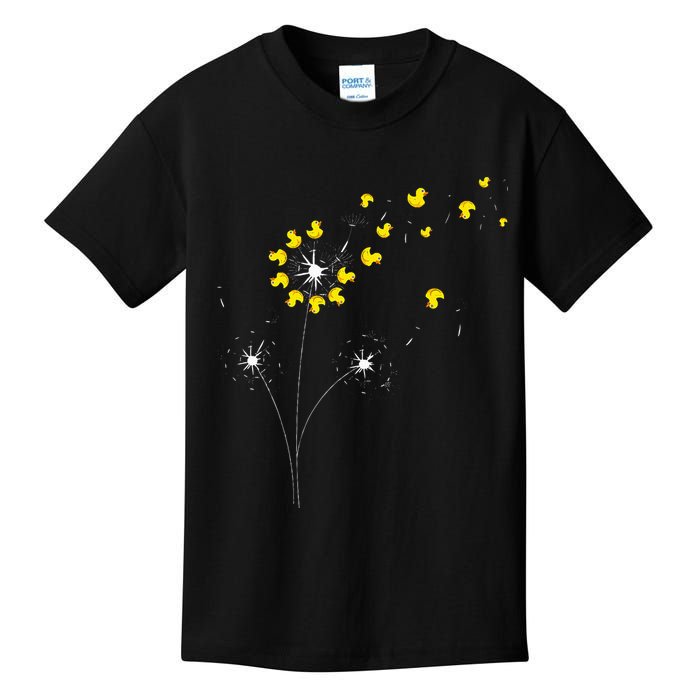 Ducky Dandelion Duckling Duckie Lover Bath Toy Rubber Duck Kids T-Shirt