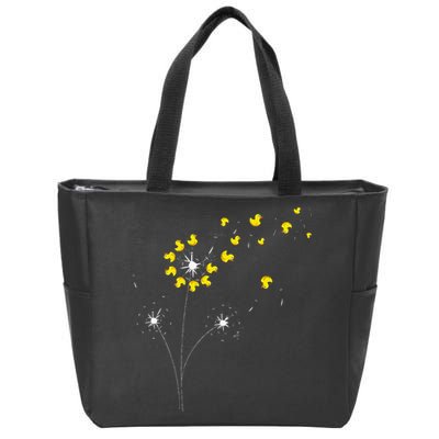 Ducky Dandelion Duckling Duckie Lover Bath Toy Rubber Duck Zip Tote Bag