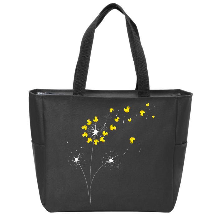 Ducky Dandelion Duckling Duckie Lover Bath Toy Rubber Duck Zip Tote Bag