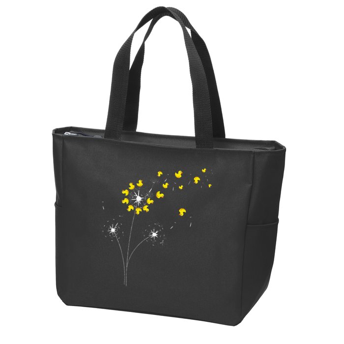 Ducky Dandelion Duckling Duckie Lover Bath Toy Rubber Duck Zip Tote Bag
