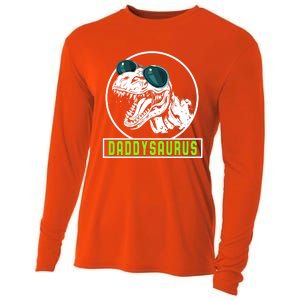 Daddysaurus Dad Dinosaur Fahter Rex Family Matching Gift Cooling Performance Long Sleeve Crew