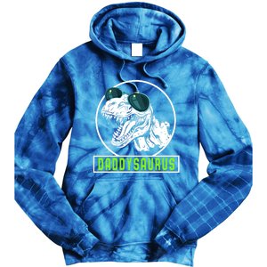 Daddysaurus Dad Dinosaur Fahter Rex Family Matching Gift Tie Dye Hoodie