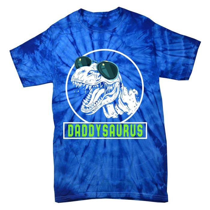 Daddysaurus Dad Dinosaur Fahter Rex Family Matching Gift Tie-Dye T-Shirt