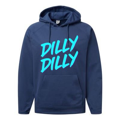 Dilly Dilly Drinking Beer Funny Beer Meme Quote Performance Fleece Hoodie