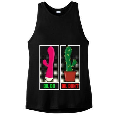 Dil Do Dil DonT Funny Inappropriate Ladies PosiCharge Tri-Blend Wicking Tank