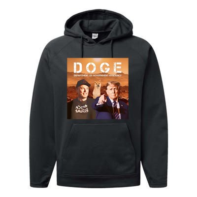 D.O.G.E Doge Department Of Government Efficiency Performance Fleece Hoodie