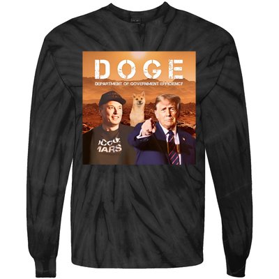 D.O.G.E Doge Department Of Government Efficiency Tie-Dye Long Sleeve Shirt