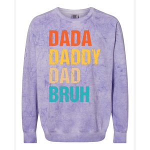 Dada Daddy Dad Bruh Colorblast Crewneck Sweatshirt