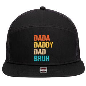 Dada Daddy Dad Bruh 7 Panel Mesh Trucker Snapback Hat