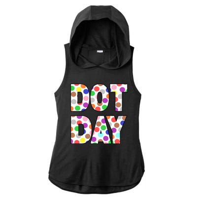 Dotty Dot Day Ladies PosiCharge Tri-Blend Wicking Draft Hoodie Tank