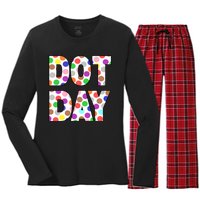 Dotty Dot Day Women's Long Sleeve Flannel Pajama Set 