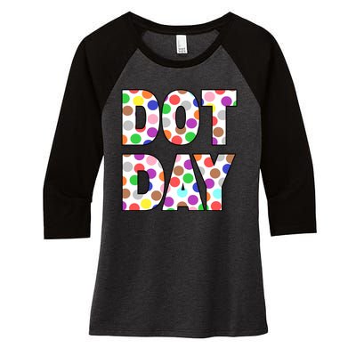 Dotty Dot Day Women's Tri-Blend 3/4-Sleeve Raglan Shirt