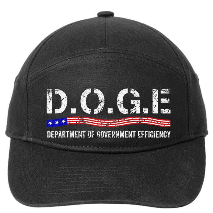 Doge D.O.G.E. Department Of Government Efficiency Us Flag 7-Panel Snapback Hat