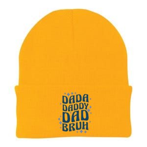 Dada Daddy Dad Bruh Fathers Day Groovy Funny Father Gifts Knit Cap Winter Beanie