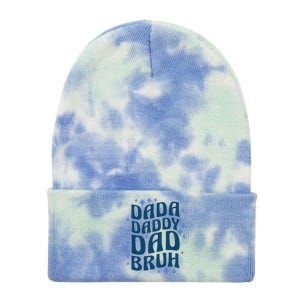 Dada Daddy Dad Bruh Fathers Day Groovy Funny Father Gifts Tie Dye 12in Knit Beanie