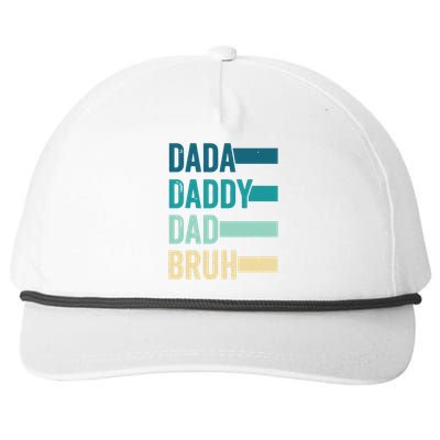 Dada Daddy Dad Bruh Fathers Day Vintage Funny Father Papa Snapback Five-Panel Rope Hat