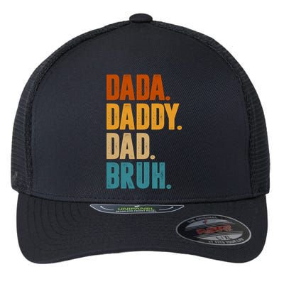 Dada Daddy Dad Bruh Vintage Flexfit Unipanel Trucker Cap