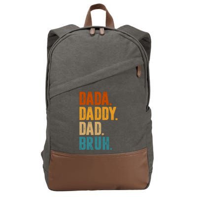 Dada Daddy Dad Bruh Vintage Cotton Canvas Backpack