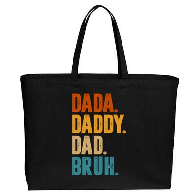 Dada Daddy Dad Bruh Vintage Cotton Canvas Jumbo Tote