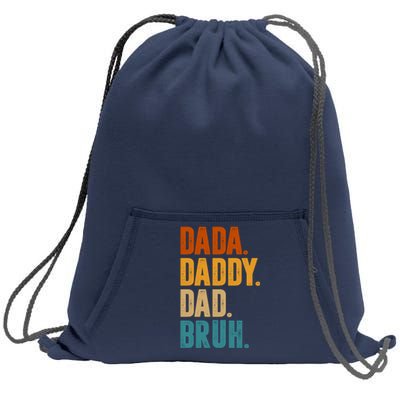 Dada Daddy Dad Bruh Vintage Sweatshirt Cinch Pack Bag