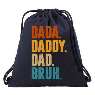 Dada Daddy Dad Bruh Vintage Drawstring Bag