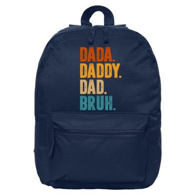 Dada Daddy Dad Bruh Vintage 16 in Basic Backpack