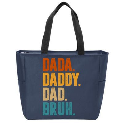 Dada Daddy Dad Bruh Vintage Zip Tote Bag