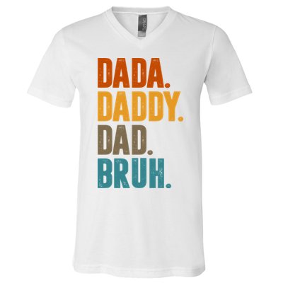 Dada Daddy Dad Bruh Vintage V-Neck T-Shirt