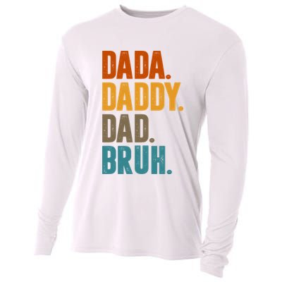 Dada Daddy Dad Bruh Vintage Cooling Performance Long Sleeve Crew