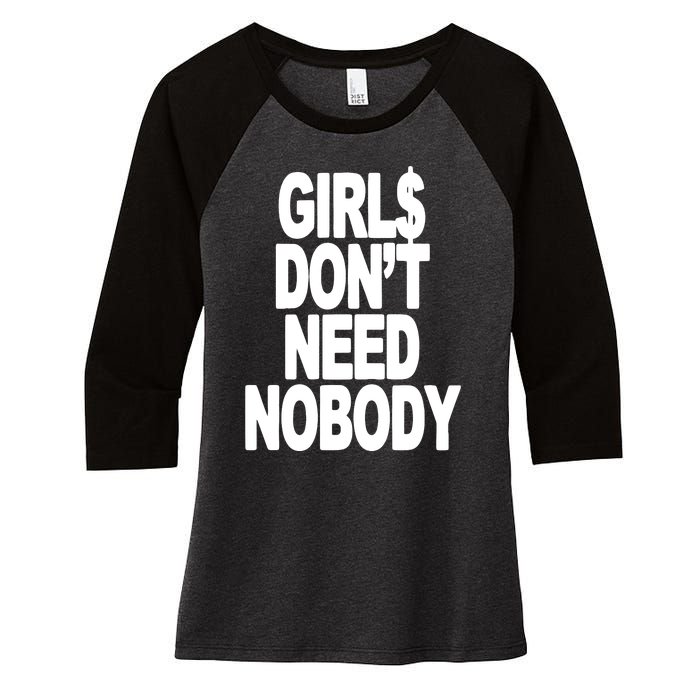 Dom Dolla Don’T Need Nobody Women's Tri-Blend 3/4-Sleeve Raglan Shirt