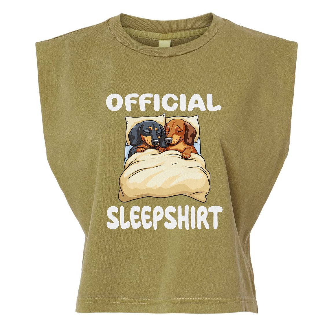 Dachshund Doxie Dog Sleep Pajamas Nightgown Garment-Dyed Women's Muscle Tee
