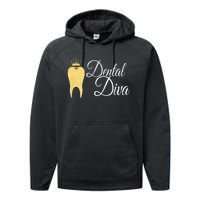 Dental Diva Dentists Assistants Hygienists Dentistry Office Performance Fleece Hoodie