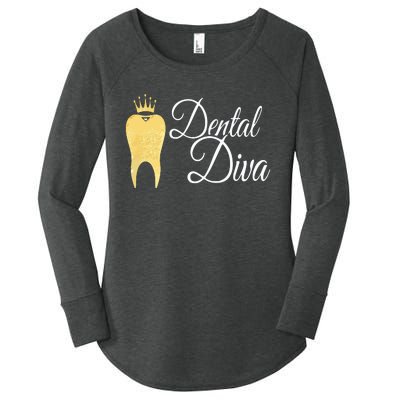 Dental Diva Dentists Assistants Hygienists Dentistry Office Women's Perfect Tri Tunic Long Sleeve Shirt