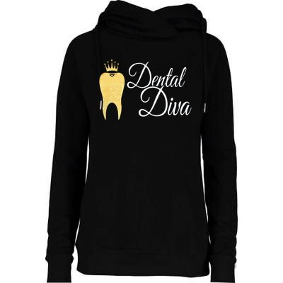 Dental Diva Dentists Assistants Hygienists Dentistry Office Womens Funnel Neck Pullover Hood