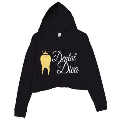 Dental Diva Dentists Assistants Hygienists Dentistry Office Crop Fleece Hoodie