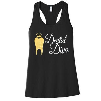 Dental Diva Dentists Assistants Hygienists Dentistry Office Women's Racerback Tank