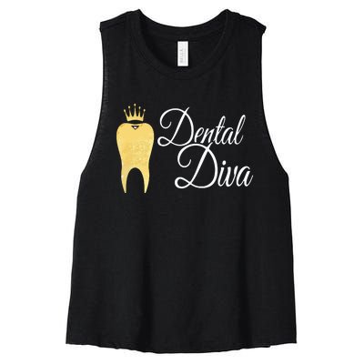 Dental Diva Dentists Assistants Hygienists Dentistry Office Women's Racerback Cropped Tank