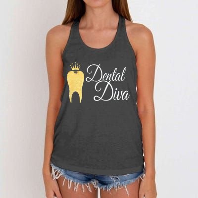 Dental Diva Dentists Assistants Hygienists Dentistry Office Women's Knotted Racerback Tank