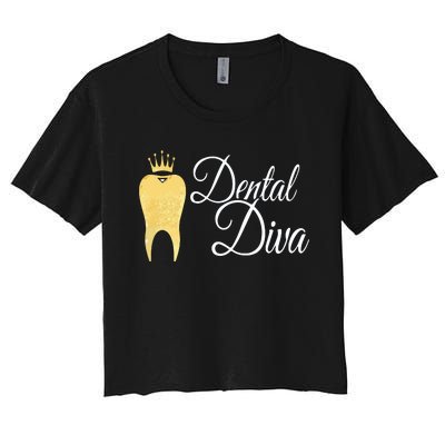 Dental Diva Dentists Assistants Hygienists Dentistry Office Women's Crop Top Tee