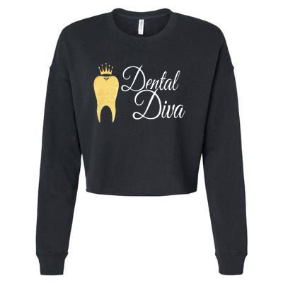 Dental Diva Dentists Assistants Hygienists Dentistry Office Cropped Pullover Crew