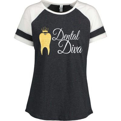 Dental Diva Dentists Assistants Hygienists Dentistry Office Enza Ladies Jersey Colorblock Tee