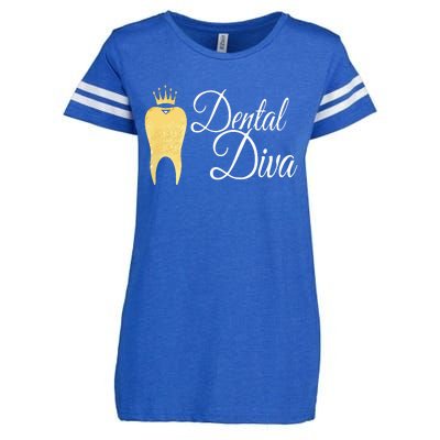 Dental Diva Dentists Assistants Hygienists Dentistry Office Enza Ladies Jersey Football T-Shirt