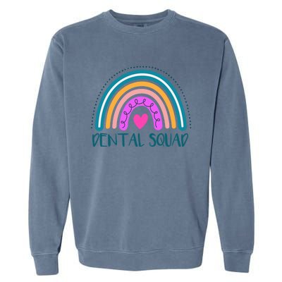 Dentist Dentistry Dental Squad Assistant Hygienist Rainbow Funny Gift Garment-Dyed Sweatshirt