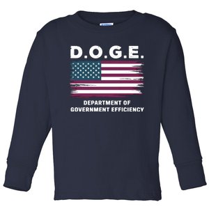 Doge D.O.G.E. Department Of Government Efficiency Toddler Long Sleeve Shirt