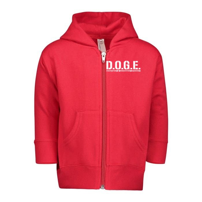 Doge D.O.G.E. Department Of Government Toddler Zip Fleece Hoodie