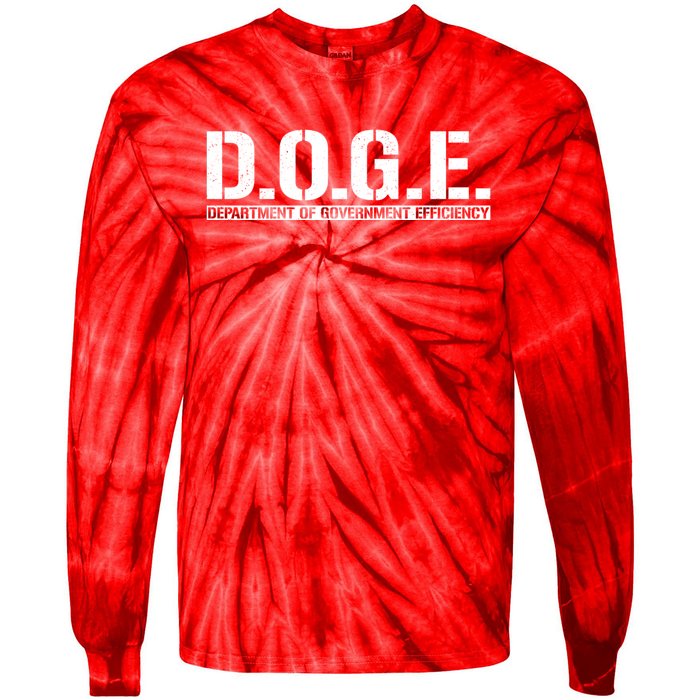 Doge D.O.G.E. Department Of Government Tie-Dye Long Sleeve Shirt