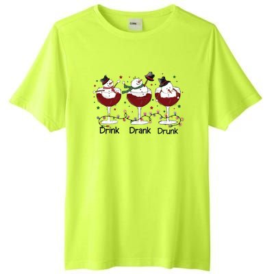 Drink Drank Drunk Funny Snowman Christmas Wine Tall Fusion ChromaSoft Performance T-Shirt