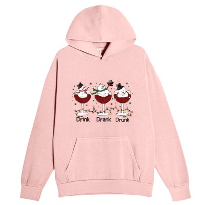 Drink Drank Drunk Funny Snowman Christmas Wine Urban Pullover Hoodie