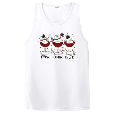 Drink Drank Drunk Funny Snowman Christmas Wine PosiCharge Competitor Tank