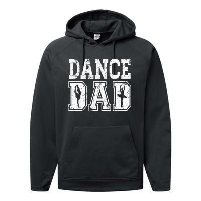 Distressed Dance Dad Ballet Great Gift For Men Performance Fleece Hoodie